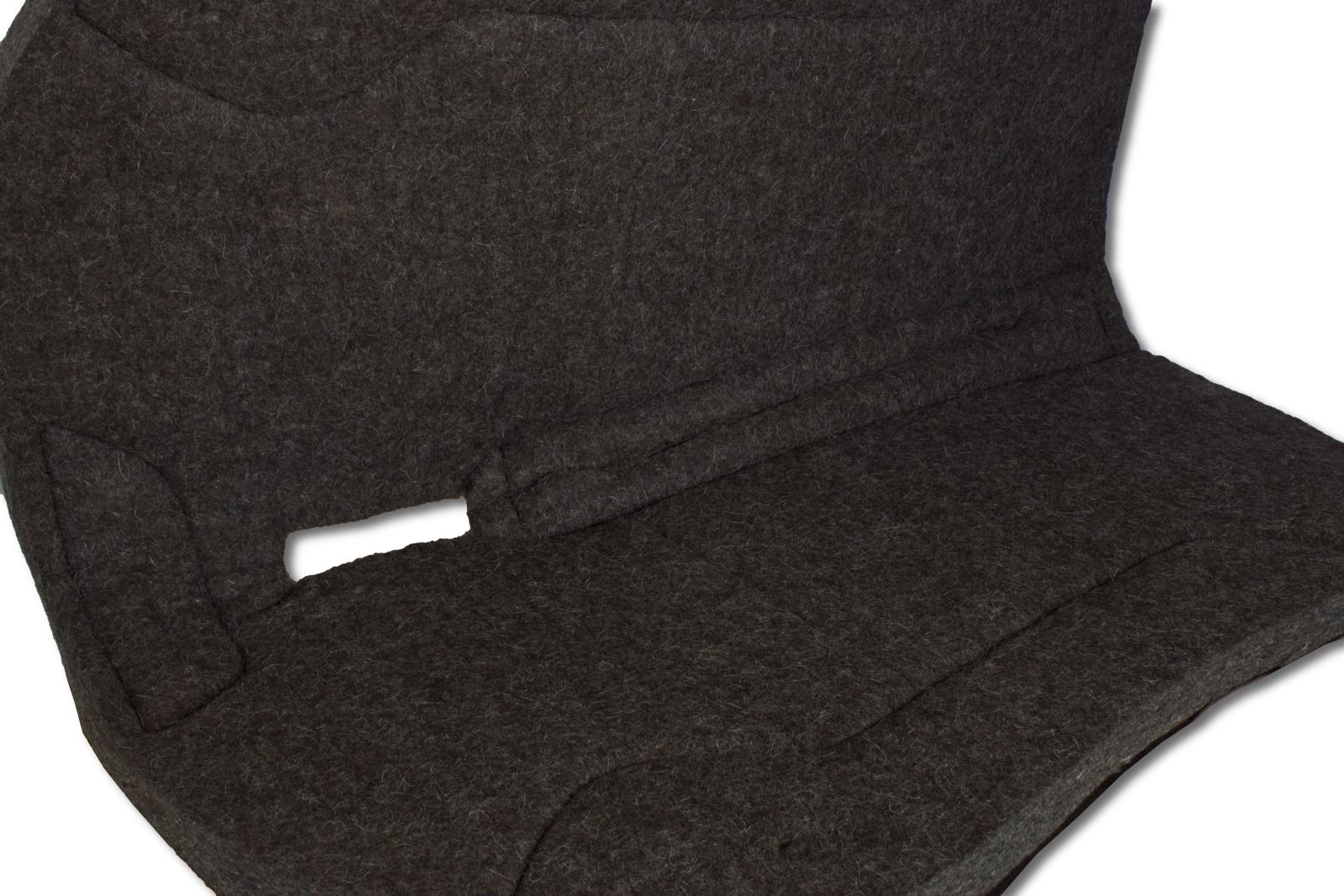 Western Filzpad Widerristfrei, roundskirt kurz, dunkelbraunes Leder 72 x 80 cm,