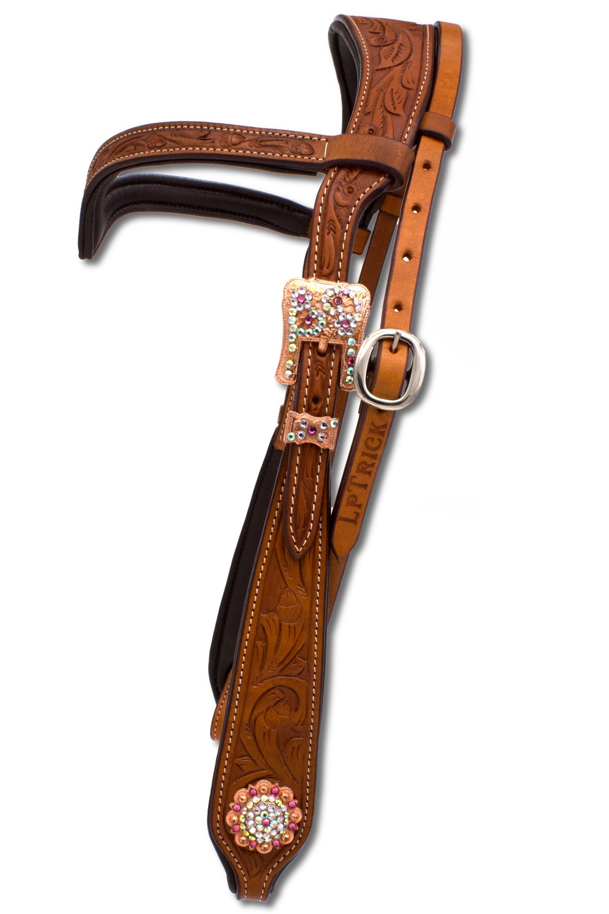 Westerntrense mit anatomischem Genickstück und V-Stirnband, super soft unterlegt,