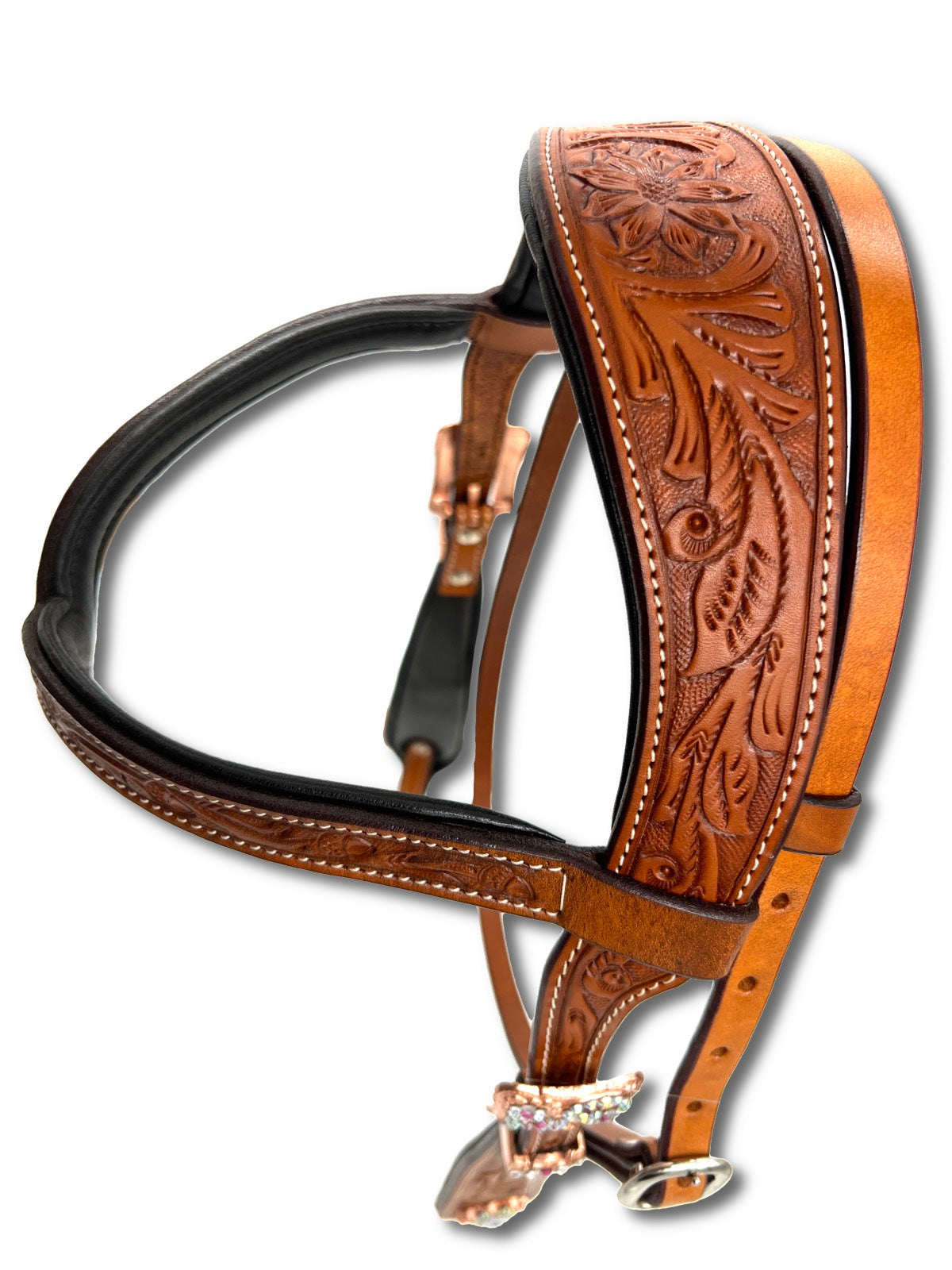 Westerntrense mit anatomischem Genickstück und V-Stirnband, super soft unterlegt,